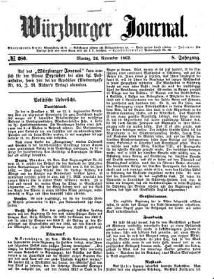 Würzburger Journal Montag 24. November 1862