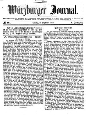 Würzburger Journal Dienstag 2. Dezember 1862