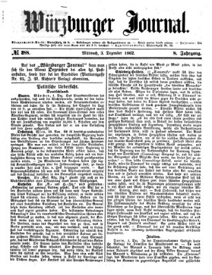 Würzburger Journal Mittwoch 3. Dezember 1862