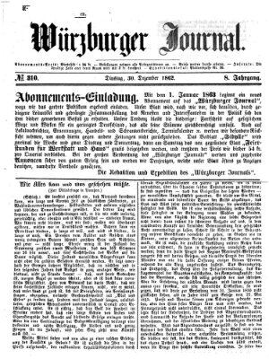 Würzburger Journal Dienstag 30. Dezember 1862