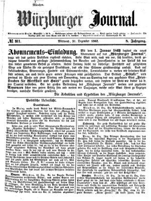 Würzburger Journal Mittwoch 31. Dezember 1862