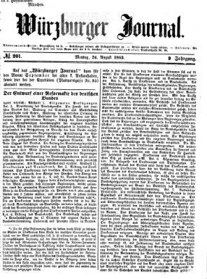 Würzburger Journal Montag 24. August 1863