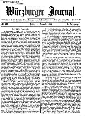 Würzburger Journal Freitag 11. September 1863