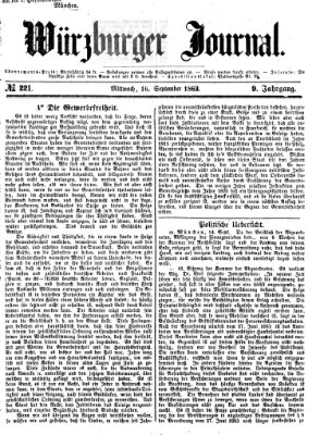 Würzburger Journal Mittwoch 16. September 1863