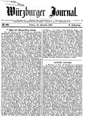 Würzburger Journal Dienstag 22. September 1863