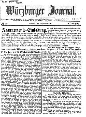 Würzburger Journal Mittwoch 23. September 1863