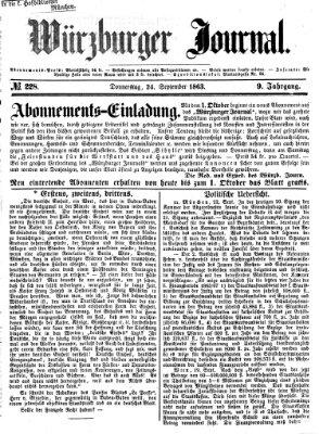 Würzburger Journal Donnerstag 24. September 1863