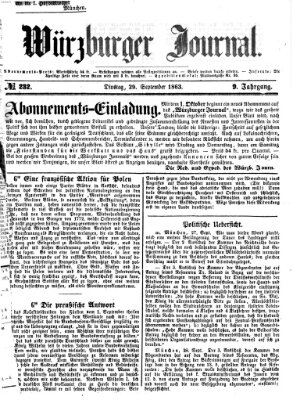 Würzburger Journal Dienstag 29. September 1863