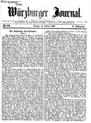 Würzburger Journal Montag 19. Oktober 1863