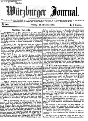 Würzburger Journal Dienstag 10. November 1863