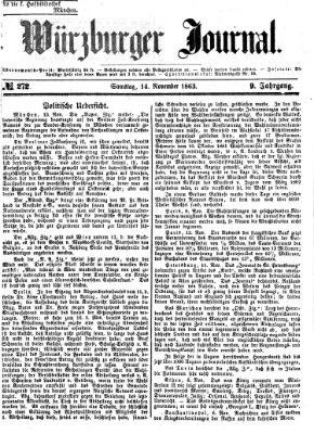 Würzburger Journal Samstag 14. November 1863