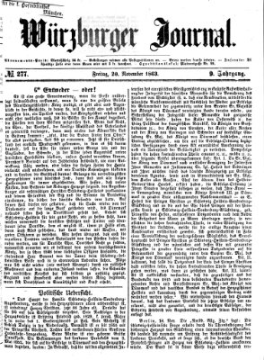 Würzburger Journal Freitag 20. November 1863