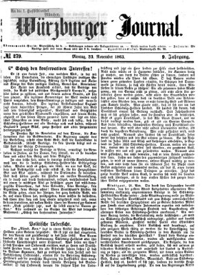 Würzburger Journal Montag 23. November 1863