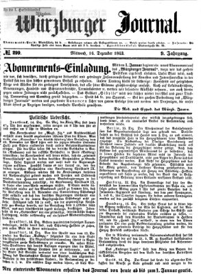 Würzburger Journal Mittwoch 16. Dezember 1863