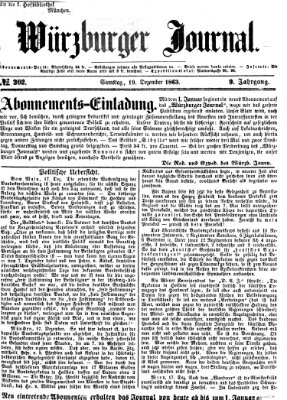 Würzburger Journal Samstag 19. Dezember 1863