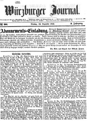 Würzburger Journal Dienstag 22. Dezember 1863