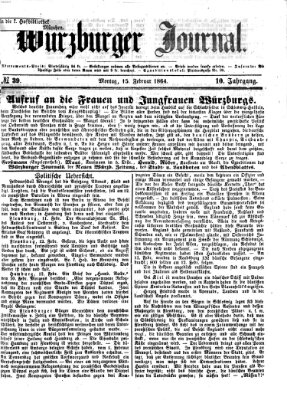 Würzburger Journal Montag 15. Februar 1864