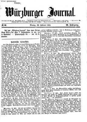 Würzburger Journal Montag 29. Februar 1864