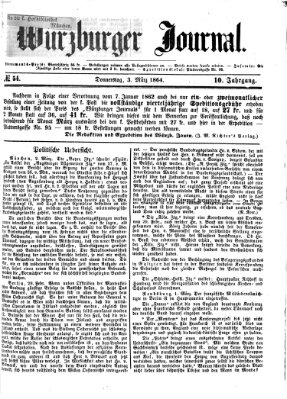 Würzburger Journal Donnerstag 3. März 1864