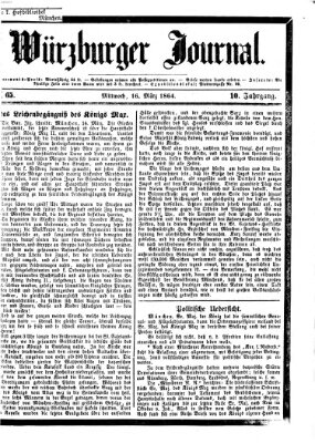 Würzburger Journal Mittwoch 16. März 1864