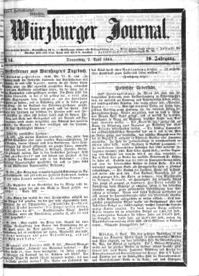 Würzburger Journal Donnerstag 7. April 1864