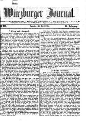 Würzburger Journal Samstag 30. April 1864