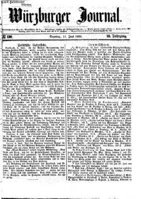 Würzburger Journal Samstag 11. Juni 1864