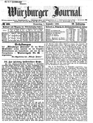 Würzburger Journal Donnerstag 1. September 1864