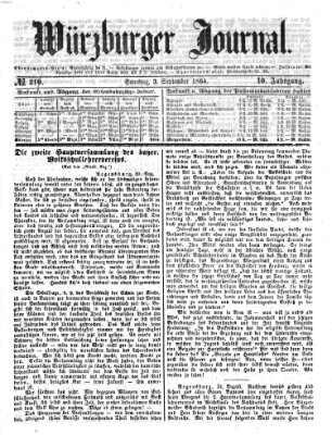 Würzburger Journal Samstag 3. September 1864