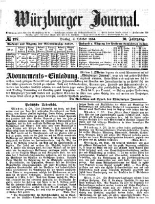 Würzburger Journal Dienstag 4. Oktober 1864