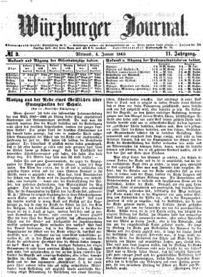 Würzburger Journal Mittwoch 4. Januar 1865