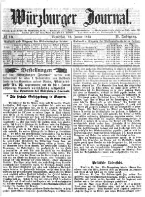 Würzburger Journal Donnerstag 12. Januar 1865