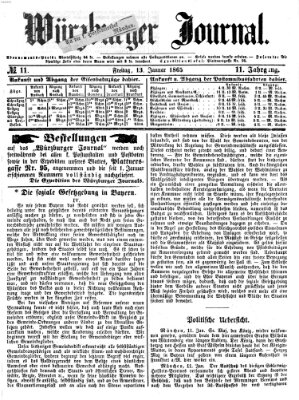 Würzburger Journal Freitag 13. Januar 1865