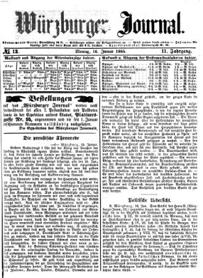 Würzburger Journal Montag 16. Januar 1865