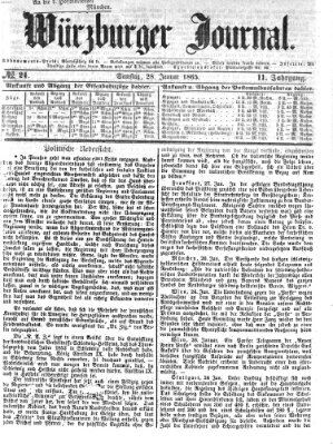 Würzburger Journal Samstag 28. Januar 1865