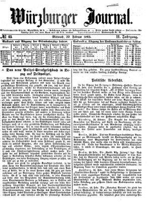 Würzburger Journal Mittwoch 22. Februar 1865