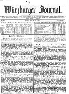 Würzburger Journal Freitag 17. März 1865