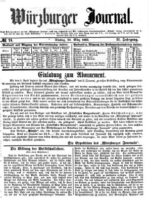 Würzburger Journal Dienstag 28. März 1865