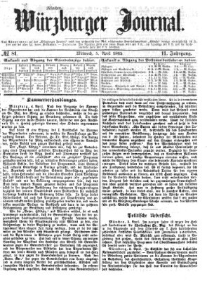 Würzburger Journal Mittwoch 5. April 1865