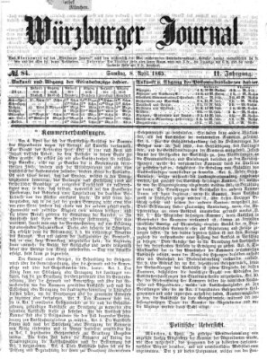 Würzburger Journal Samstag 8. April 1865