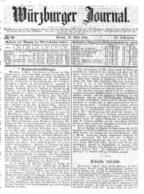 Würzburger Journal Montag 10. April 1865
