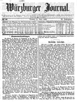 Würzburger Journal Dienstag 11. April 1865