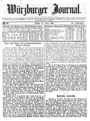 Würzburger Journal Freitag 21. April 1865