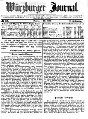 Würzburger Journal Montag 1. Mai 1865