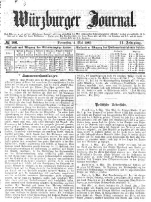 Würzburger Journal Donnerstag 4. Mai 1865