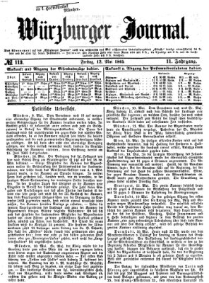 Würzburger Journal Freitag 12. Mai 1865