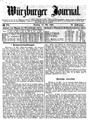 Würzburger Journal Samstag 13. Mai 1865