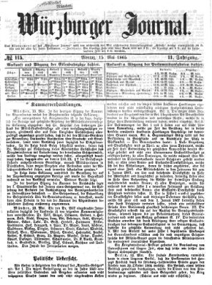 Würzburger Journal Montag 15. Mai 1865