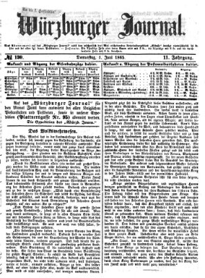 Würzburger Journal Donnerstag 1. Juni 1865