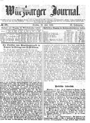 Würzburger Journal Samstag 10. Juni 1865